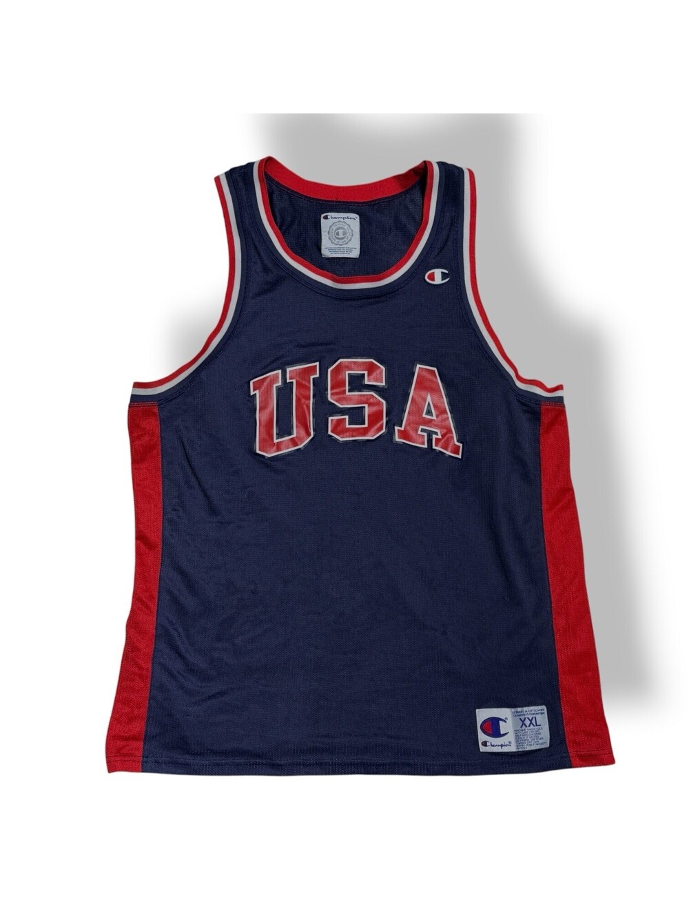Champion USA Basketball Jersey XXL Navy Red Olympic Dream Team Style